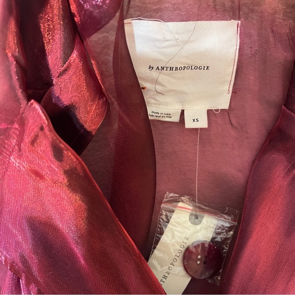 NWT Anthropologie‎ Femme Sheer Trench Coat Duster Unique Dopamine Dressing - Picture 5 of 13